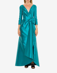 Bow long dress - Blue