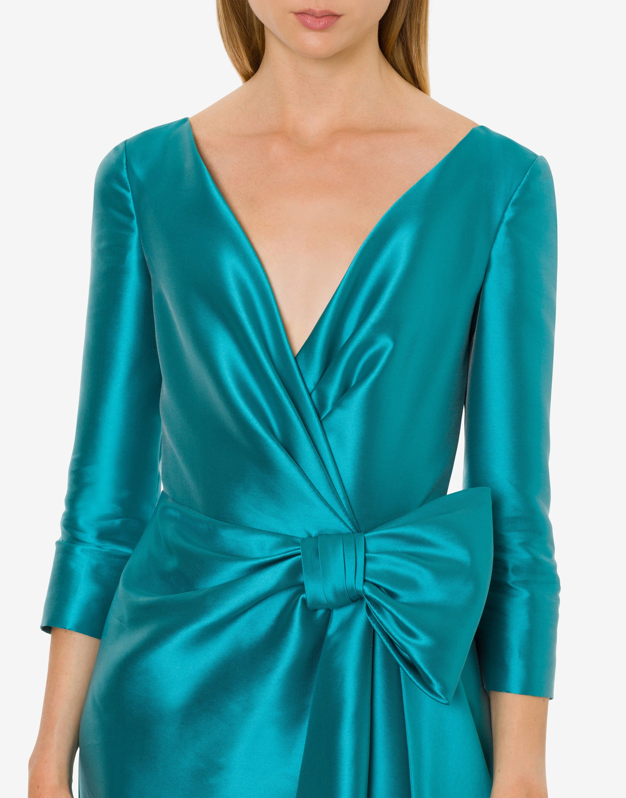 Bow long dress - Blue