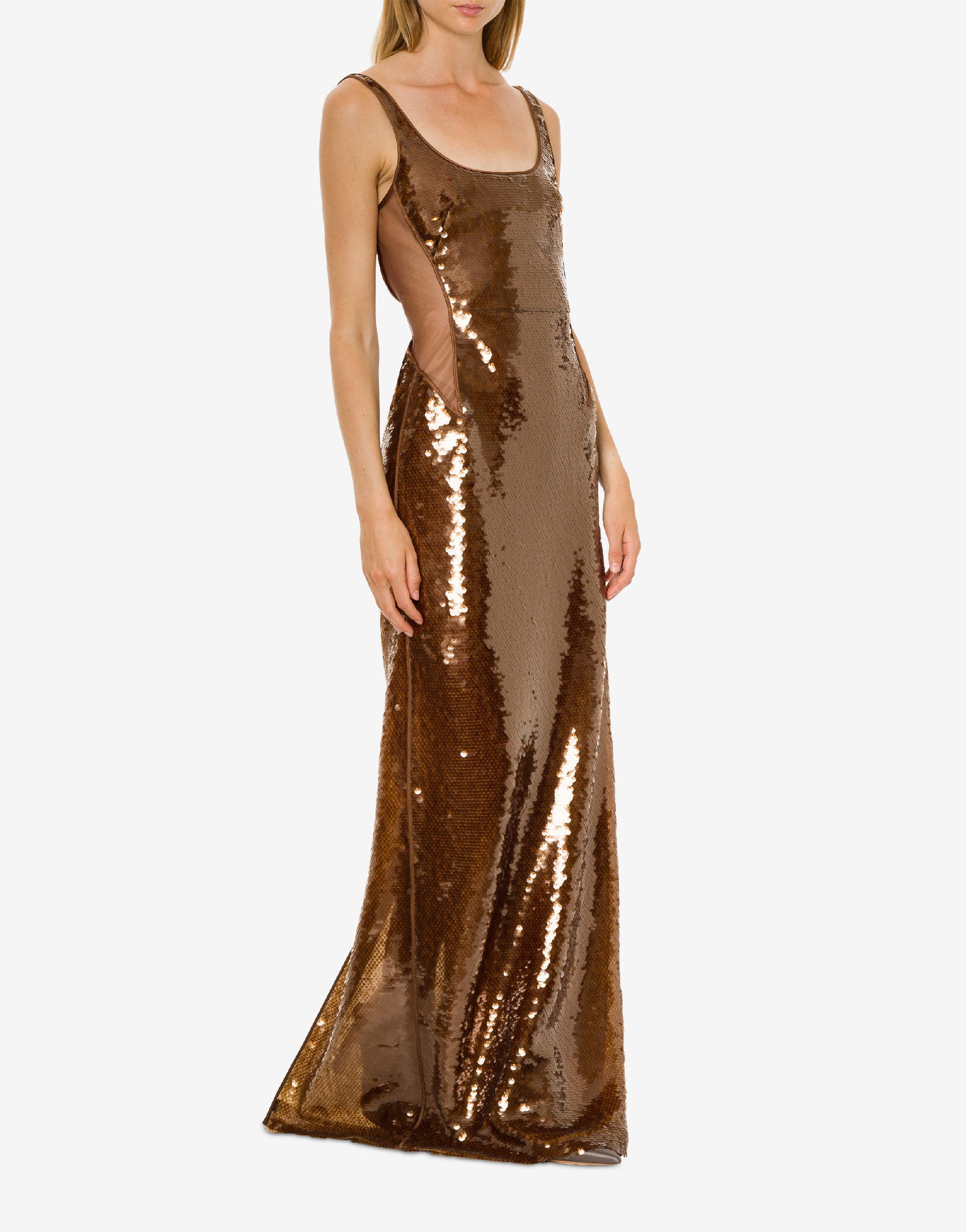 Robe longue en sequins - Brown