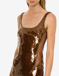 Robe longue en sequins - Brown