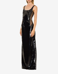 Robe longue en sequins - Black