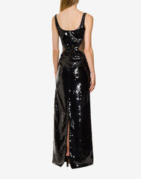 Robe longue en sequins - Black