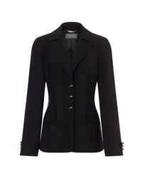 Veste en laine stretch avec boutons - Black