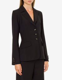Veste en laine stretch avec boutons - Black