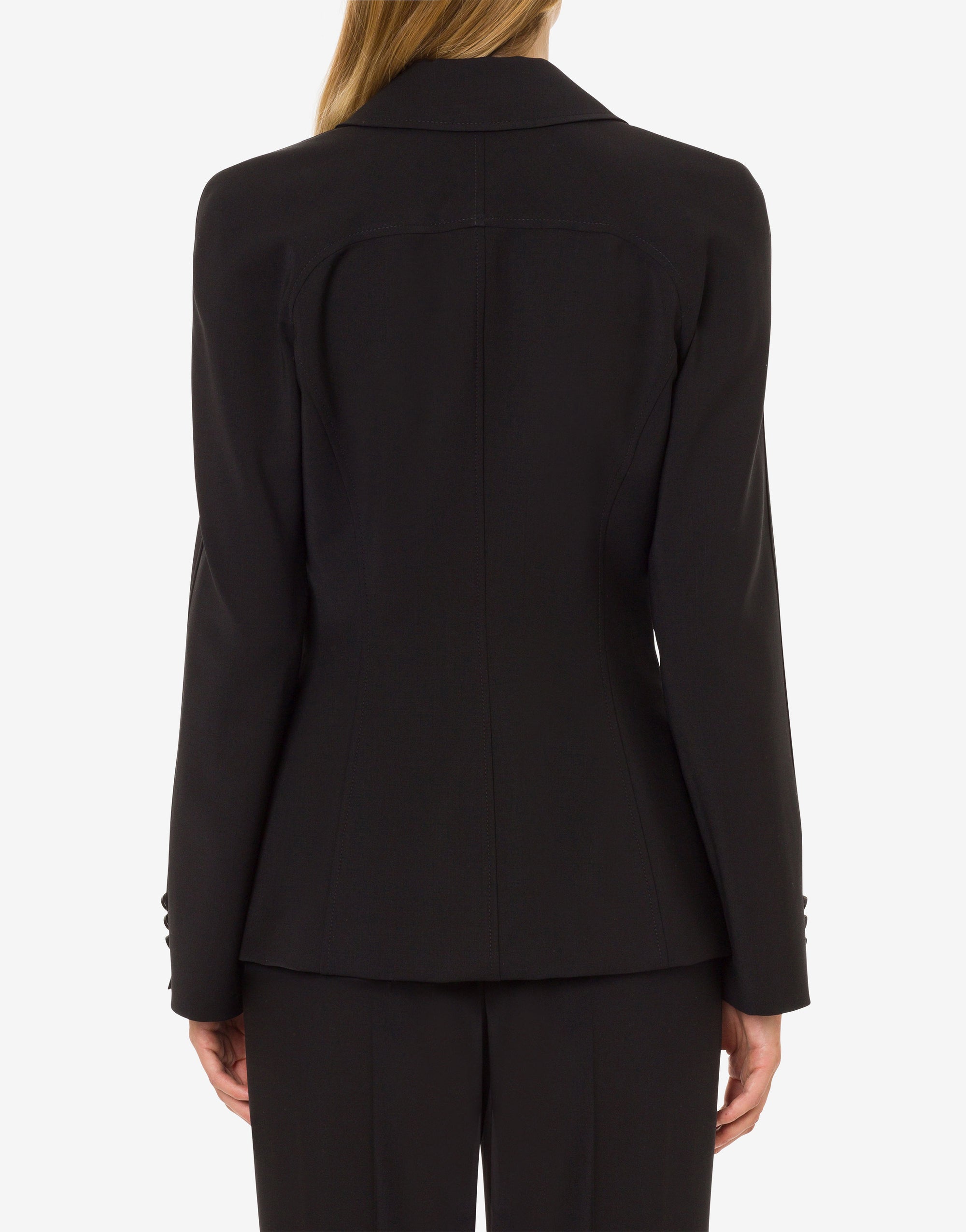 Veste en laine stretch avec boutons - Black