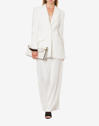Satin single-breasted jacket - White