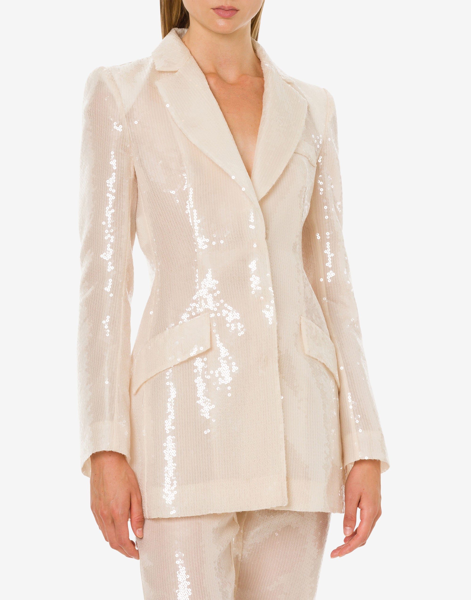 Veste brodée de sequins - Ivory
