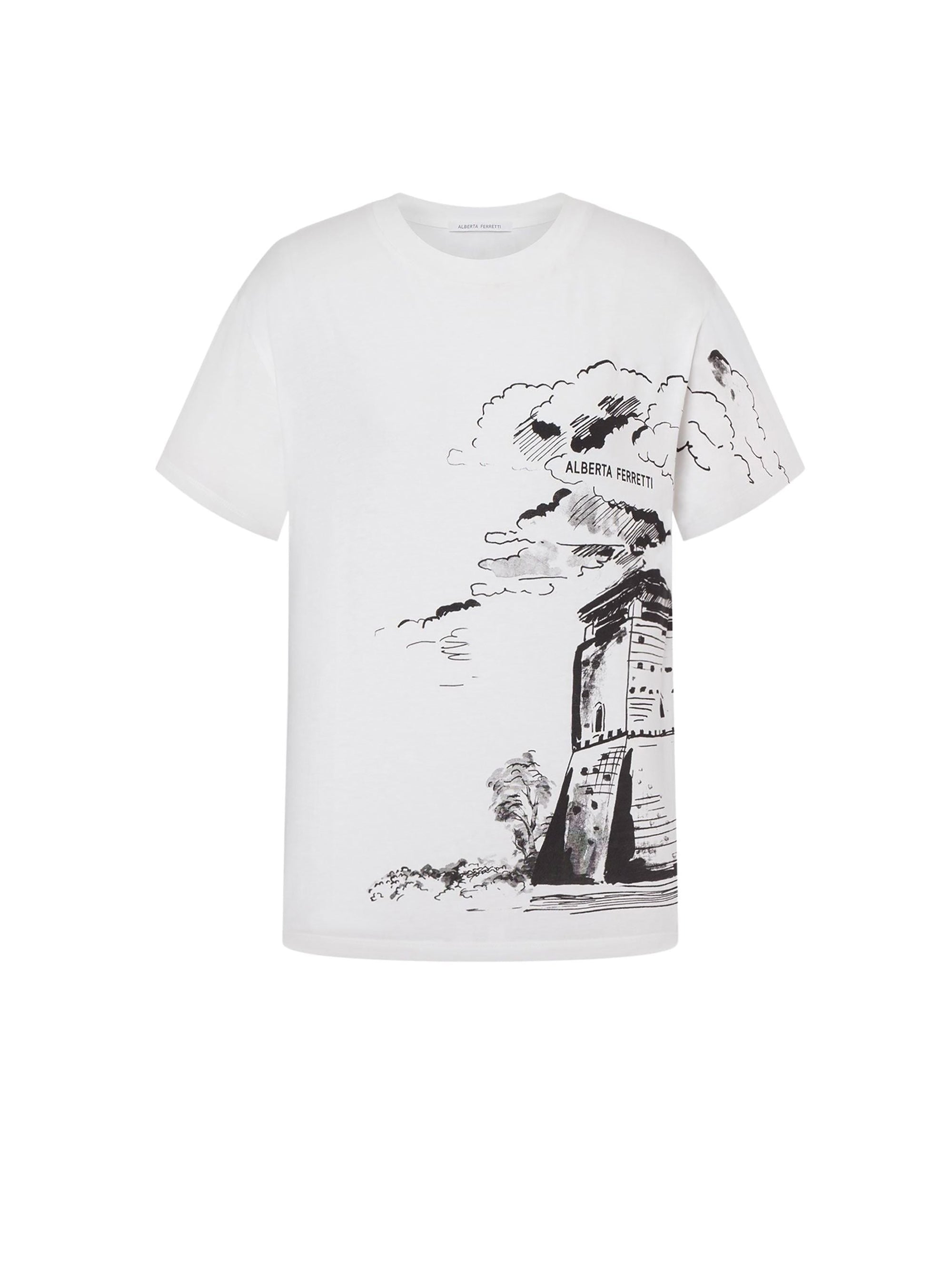 T-shirt en coton à imprimé - White