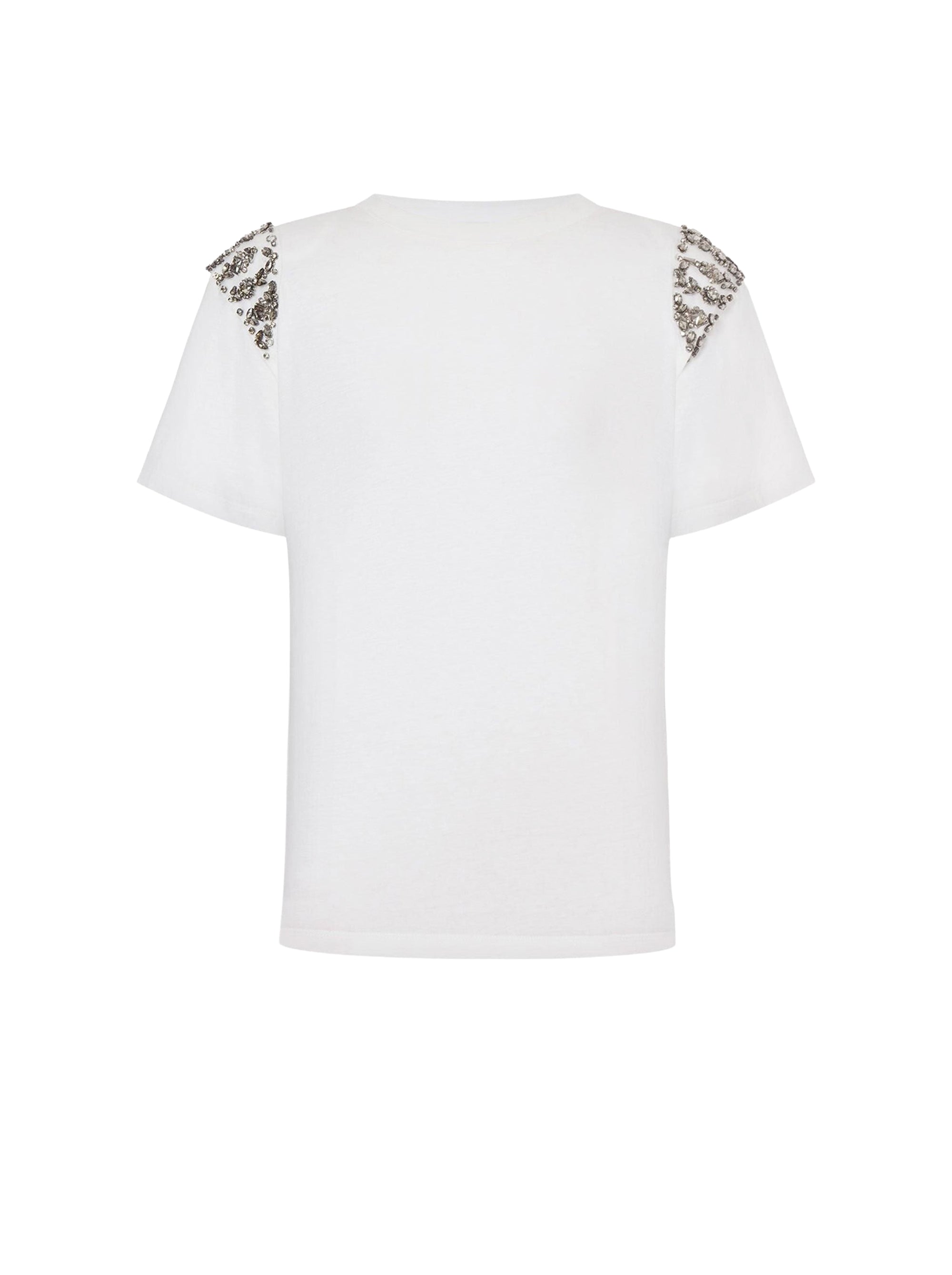 T-shirt en coton avec broderies - White
