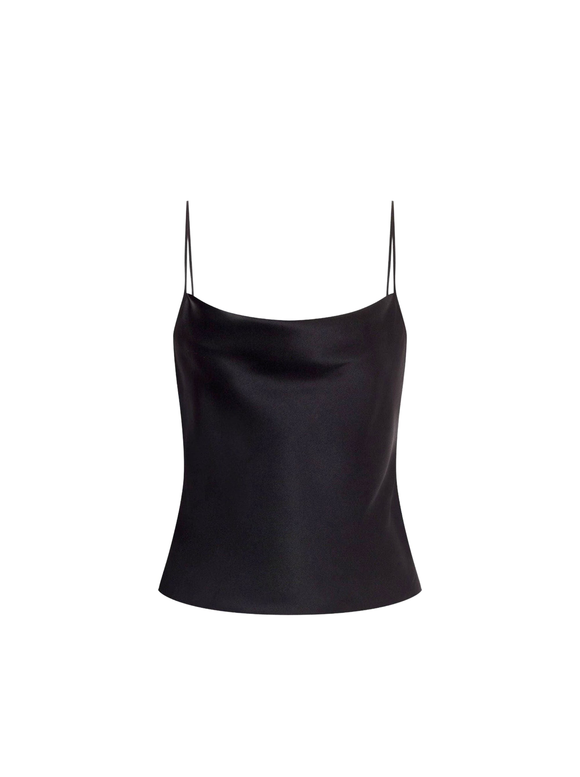 Débardeur court en satin - Black