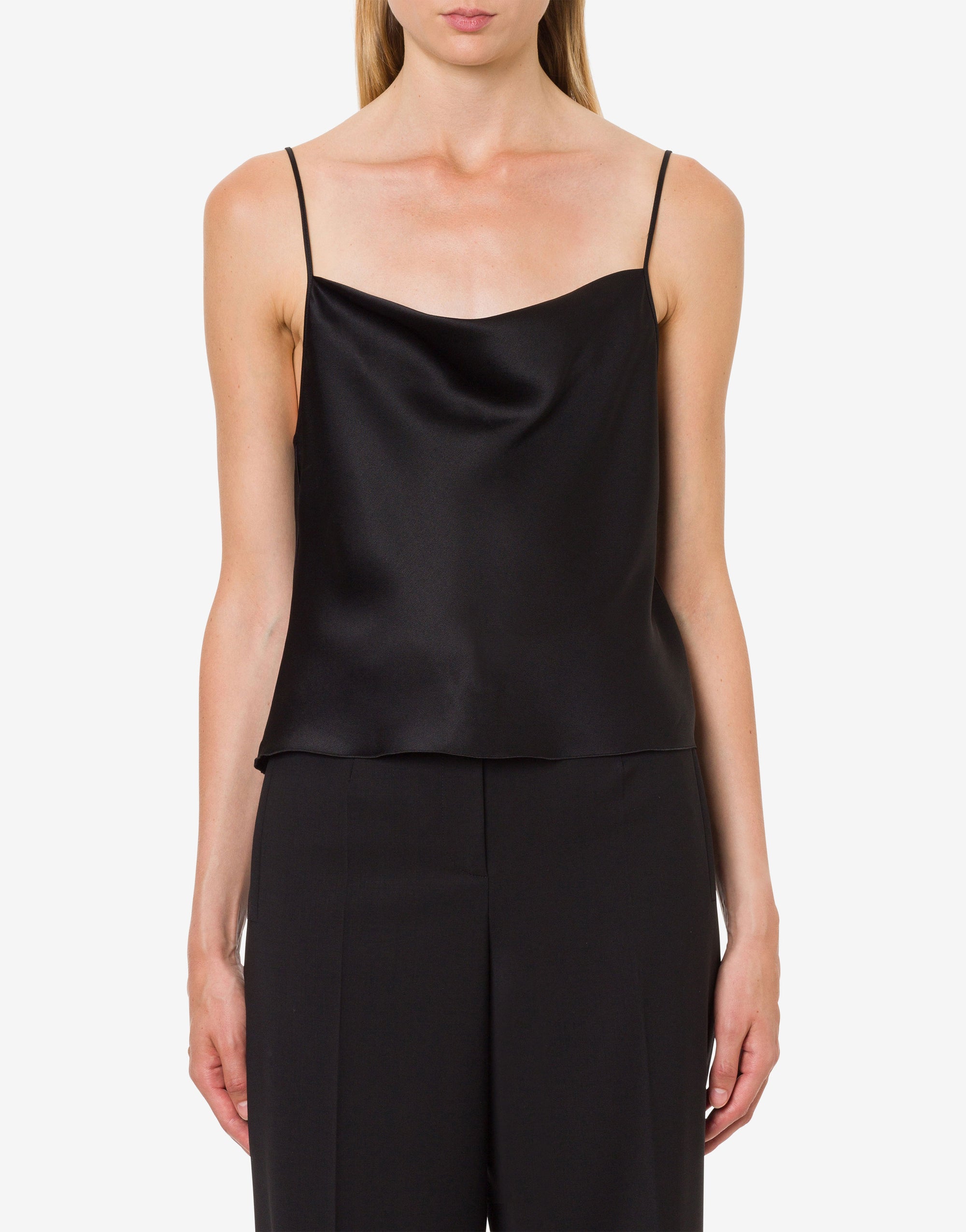 Débardeur court en satin - Black