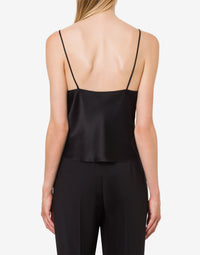 Débardeur court en satin - Black