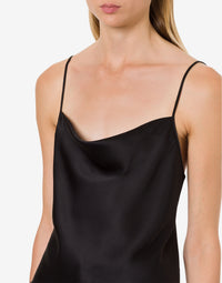 Débardeur court en satin - Black