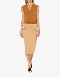 Top en maille de soie et cachemire - Brown & Yellow