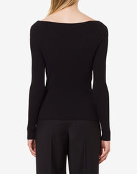 Pull à large encolure - Black
