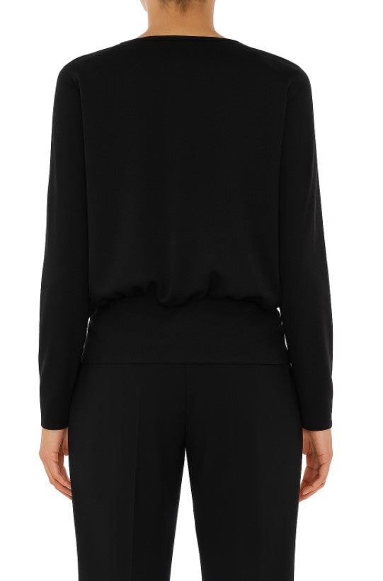 Top en drapé fluide - Black