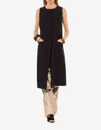 Gilet long sans manches en laine - Black