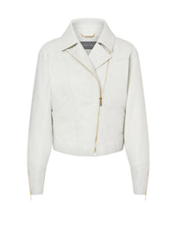 Veste de motard en daim - Beige