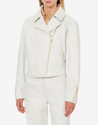 Veste de motard en daim - Beige