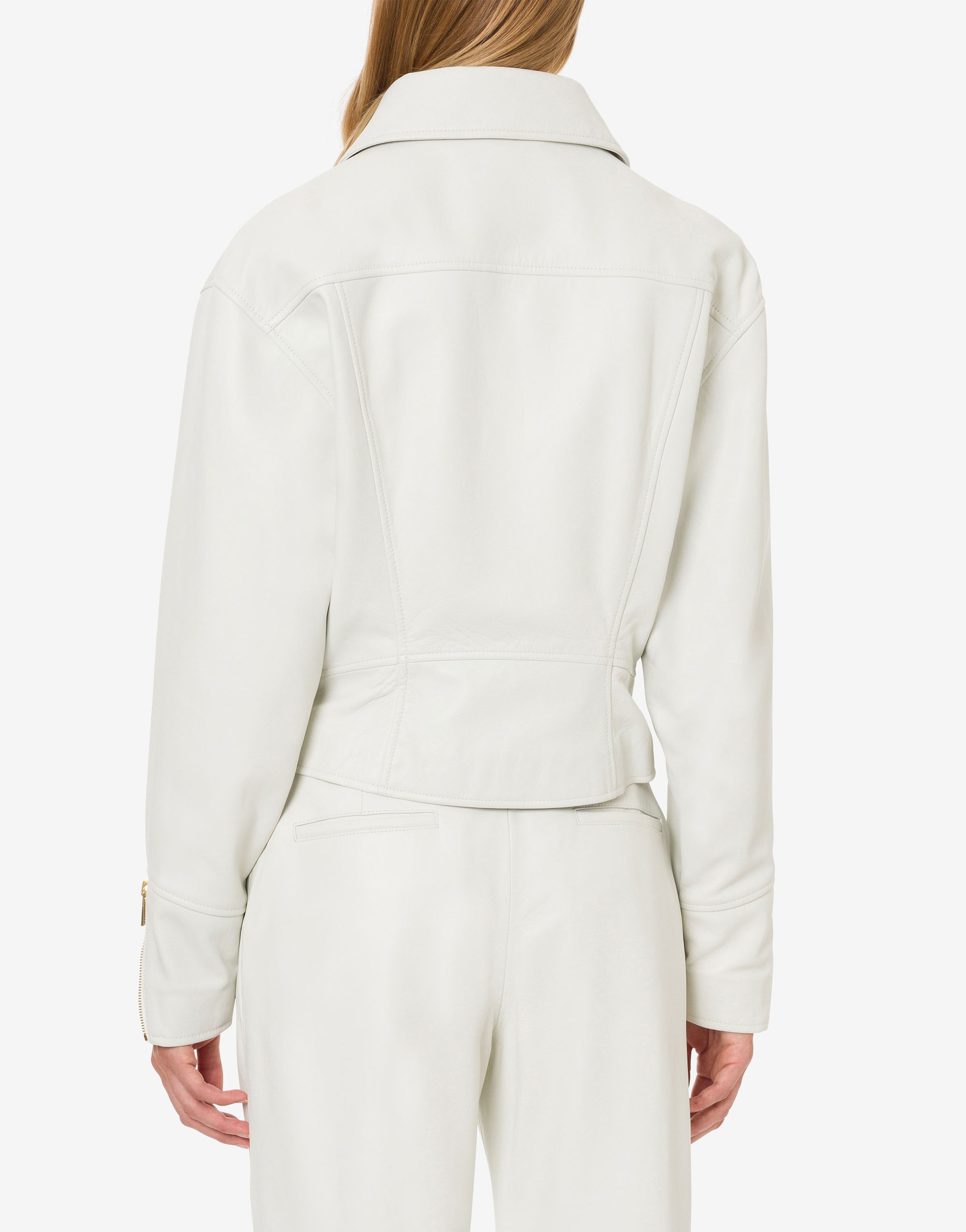Veste de motard en daim - Beige