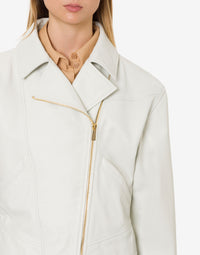Veste de motard en daim - Beige
