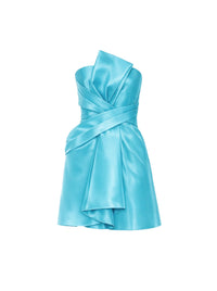 Robe longue bustier à drapé sculptural - Blue
