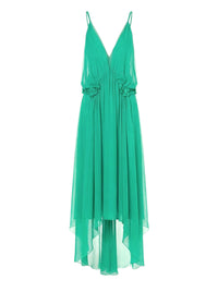 Silk chiffon midi dress - Green