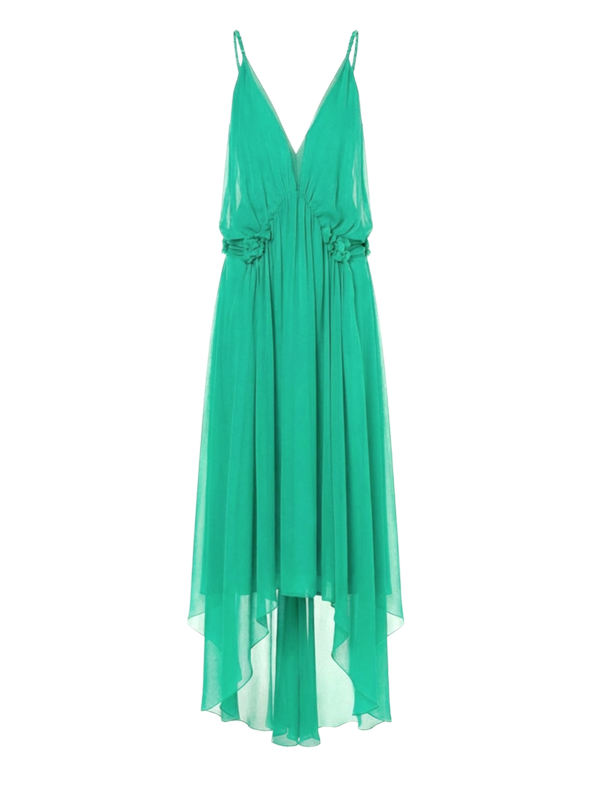 Silk chiffon midi dress - Green