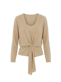 Top en drapé fluide - Beige