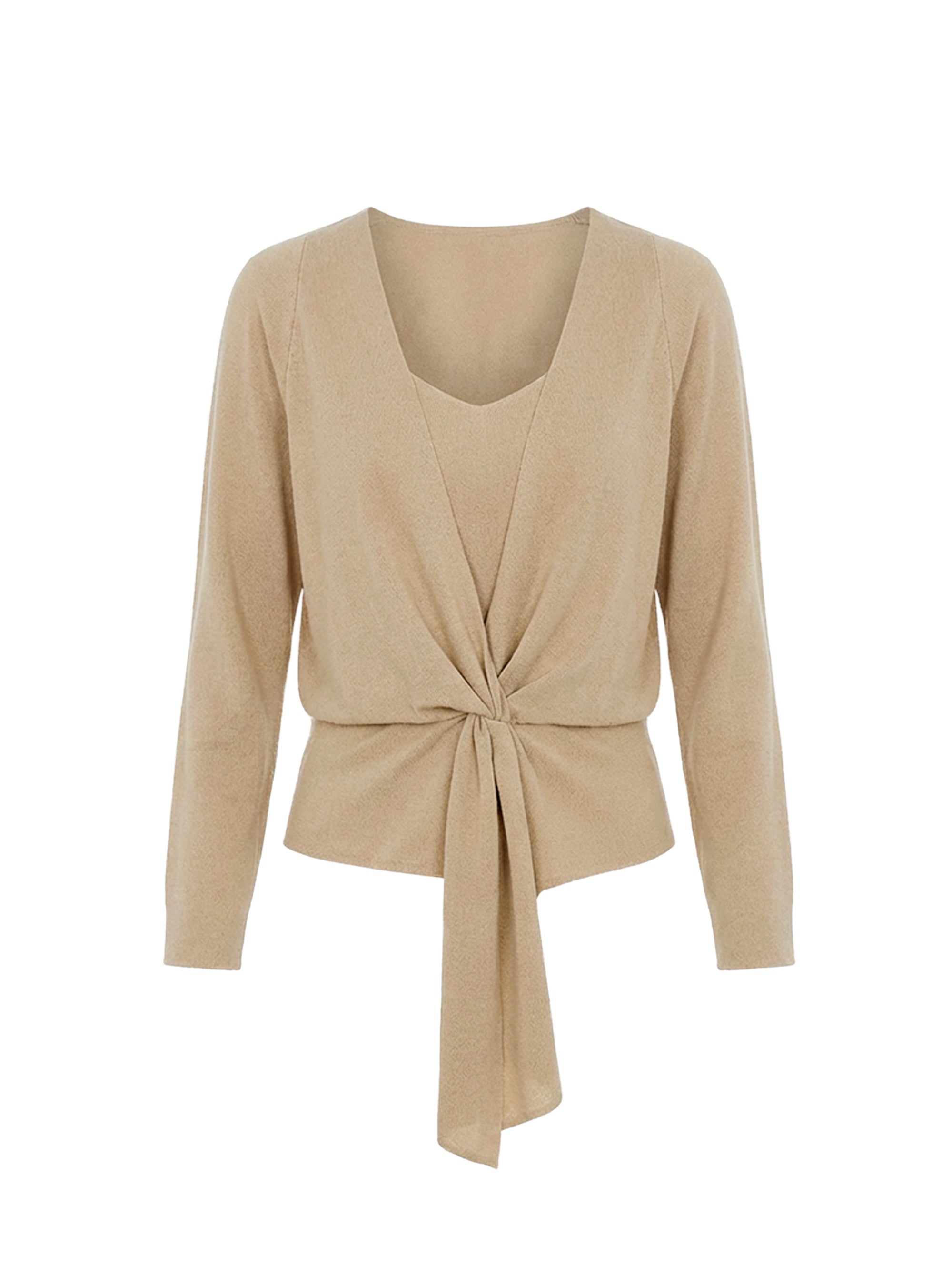 Top en drapé fluide - Beige