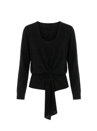 Top en drapé fluide - Black