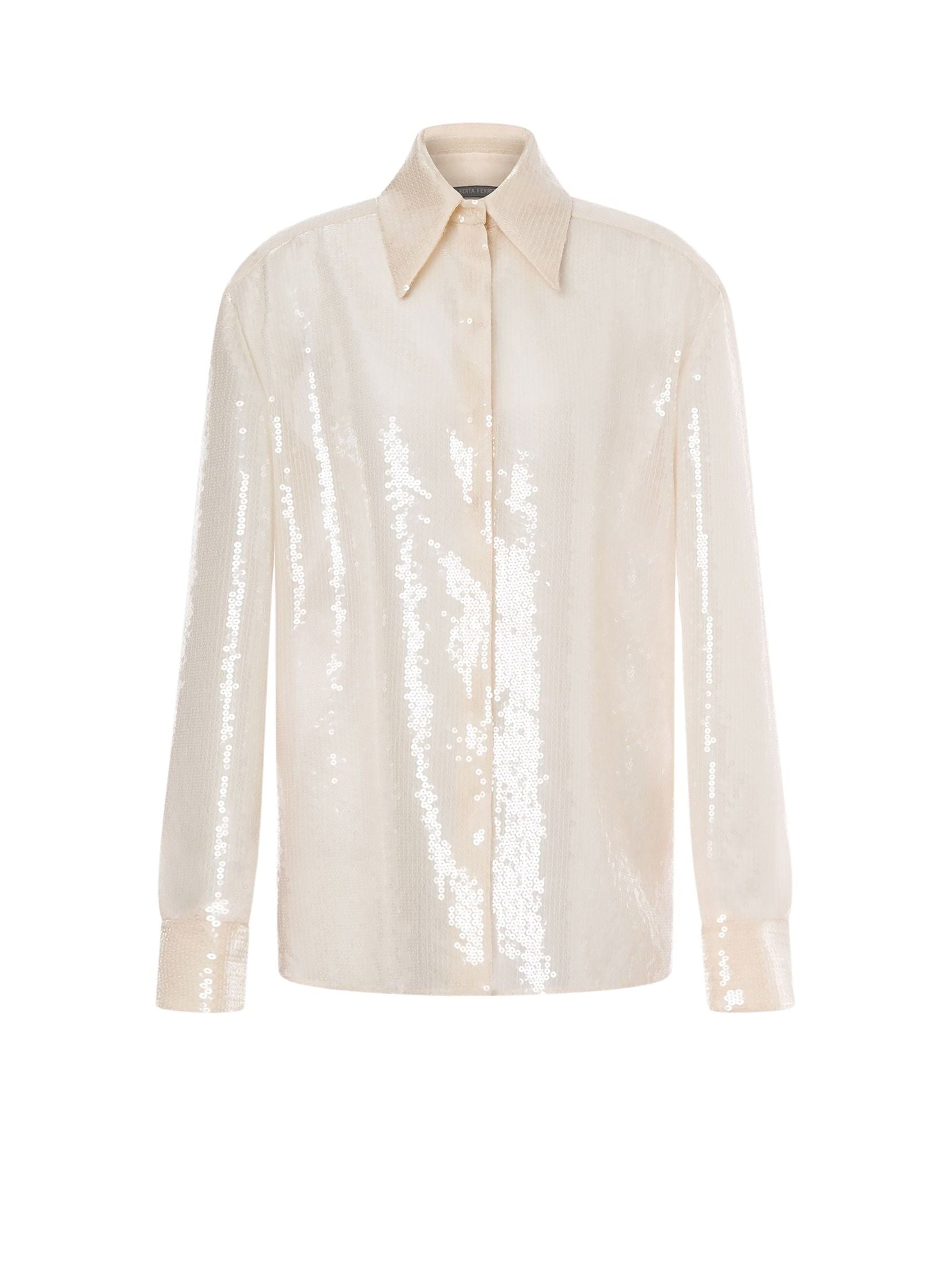 Chemise brodée de sequins - Ivory