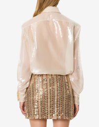 Chemise brodée de sequins - Ivory