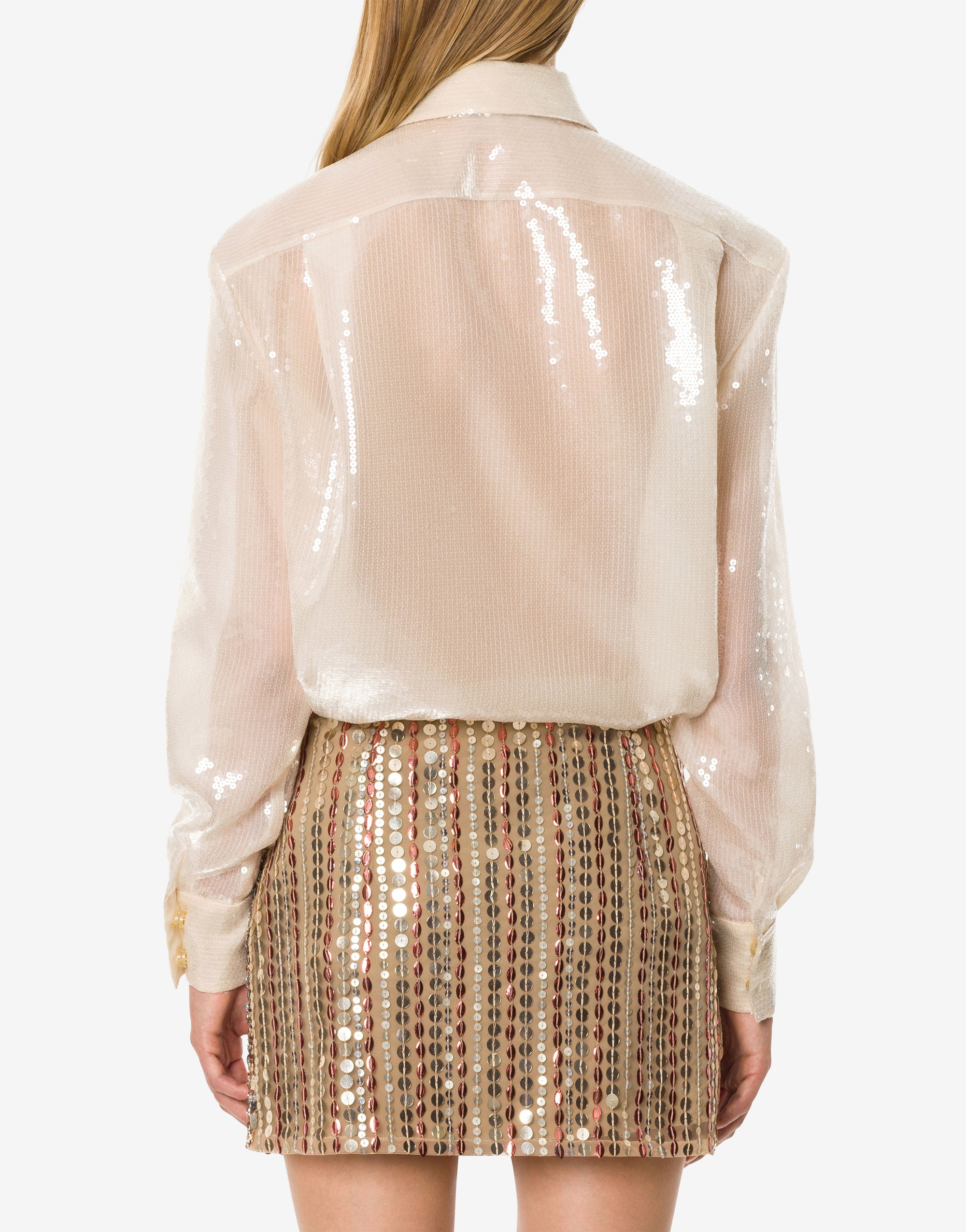 Chemise brodée de sequins - Ivory