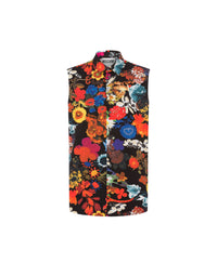 Chemise à imprimé fleur en coton - Black