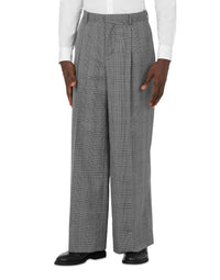 Pantalon oversize en laine Prince of Wales - Grey