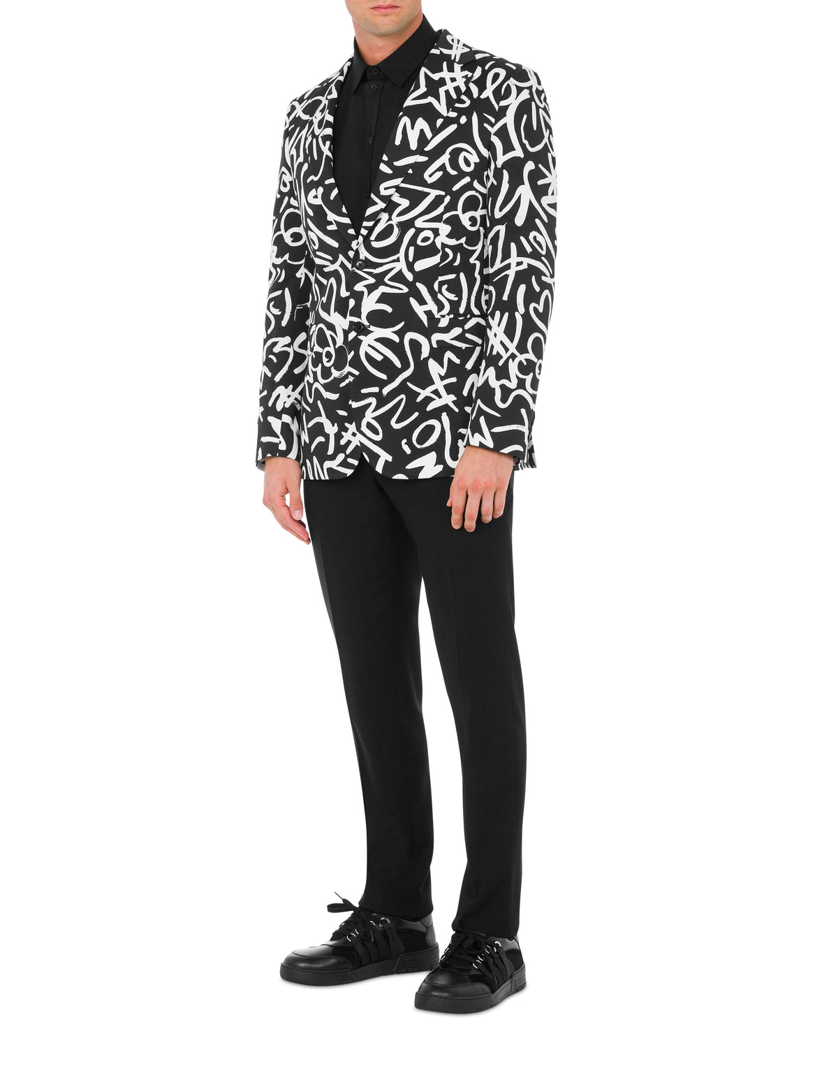 Veste en coton à simple boutonnage - Black