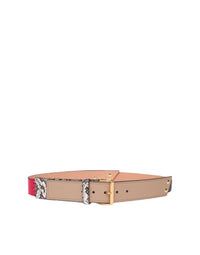 Ceinture effet patchwork en cuir - Multicolor