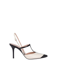 Slingback 85 en cuir brillant bicolore 90's - Dark Grey