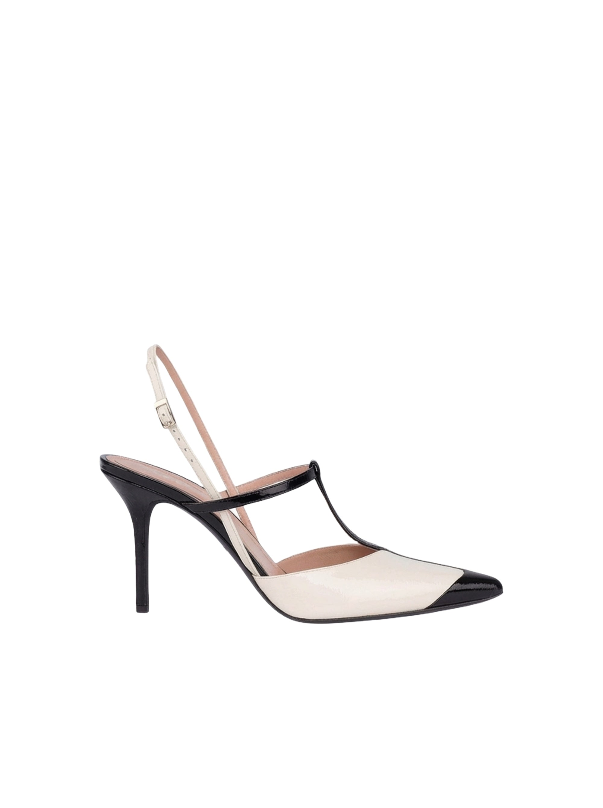 Slingback 85 en cuir brillant bicolore 90's - Dark Grey