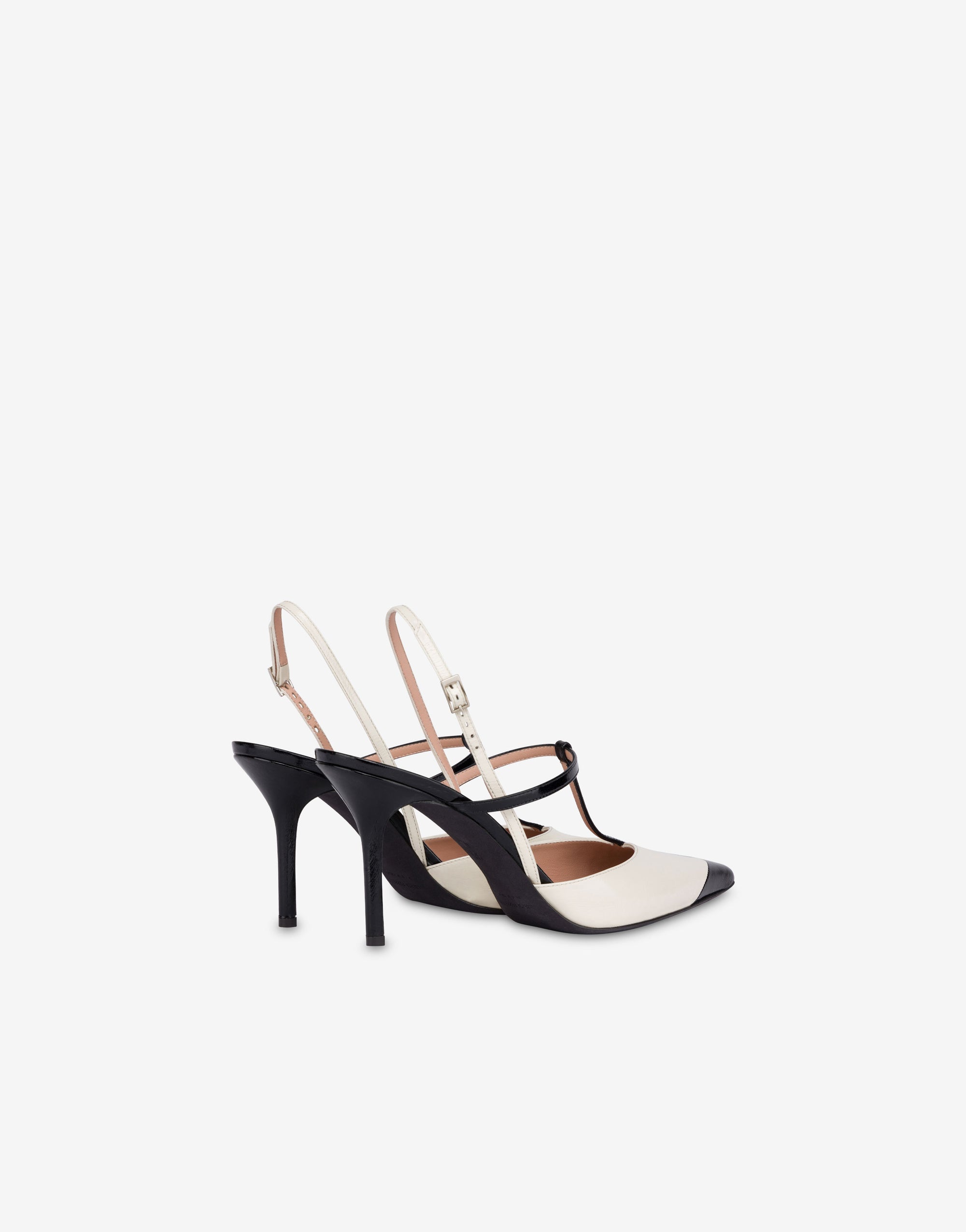 Slingback 85 en cuir brillant bicolore 90's - Dark Grey