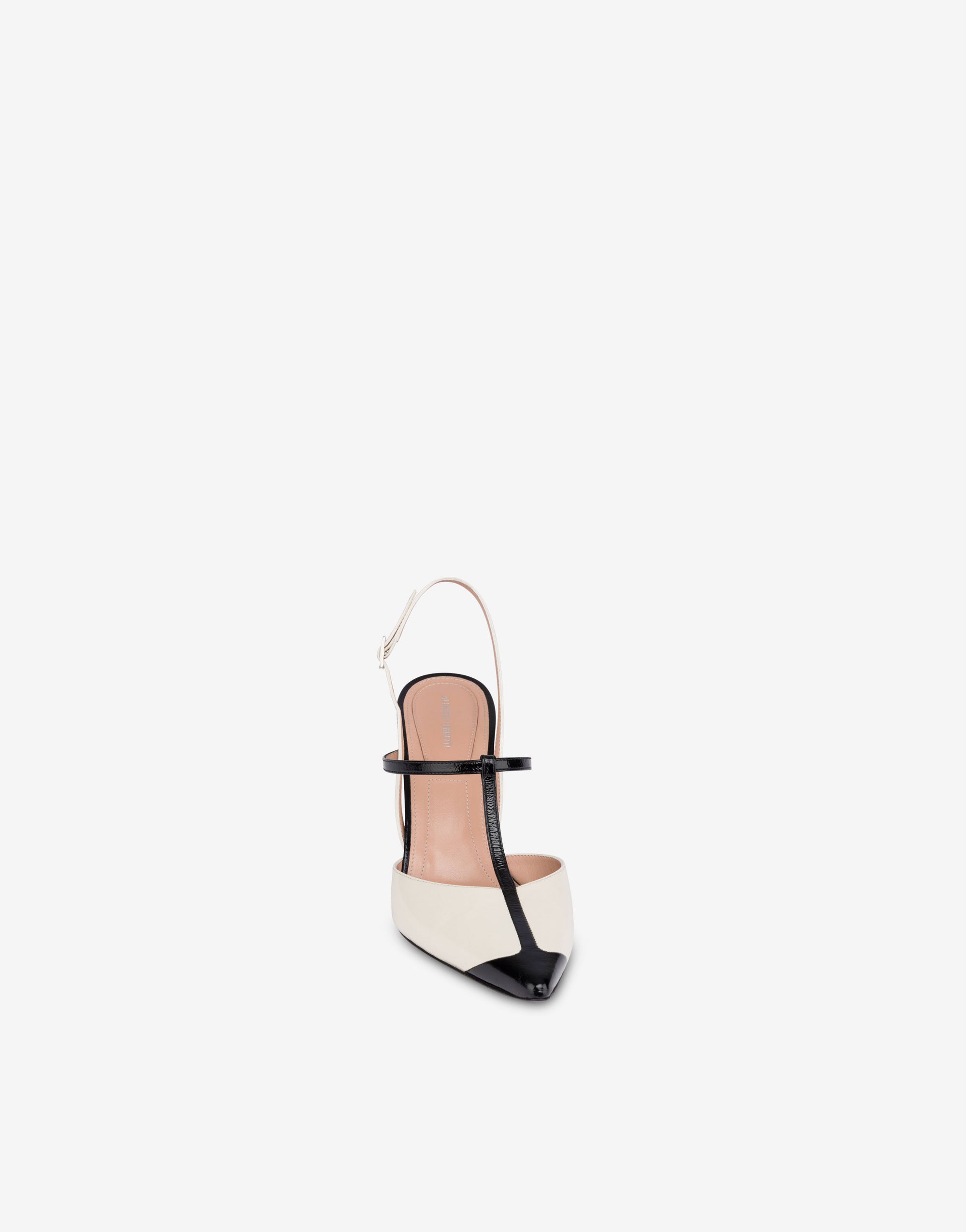 Slingback 85 en cuir brillant bicolore 90's - Dark Grey