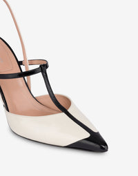 Slingback 85 en cuir brillant bicolore 90's - Dark Grey