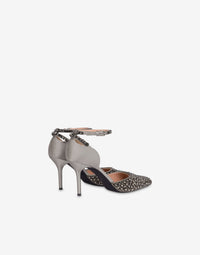 Escarpins d'Orsay 85 avec broderie en satin - Grey