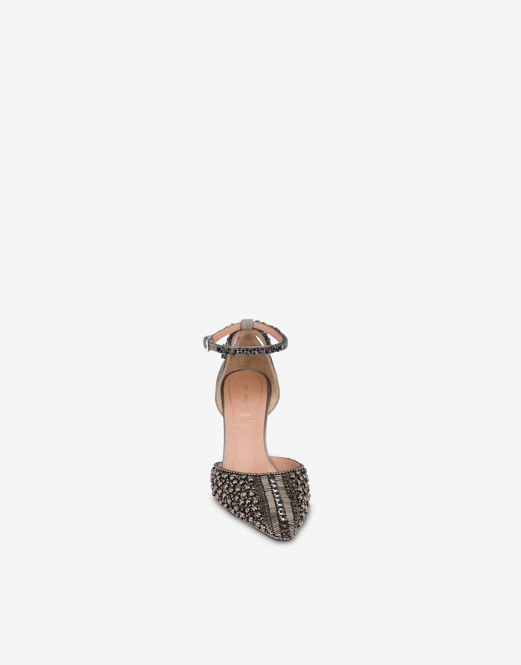 Escarpins d'Orsay 85 avec broderie en satin - Grey