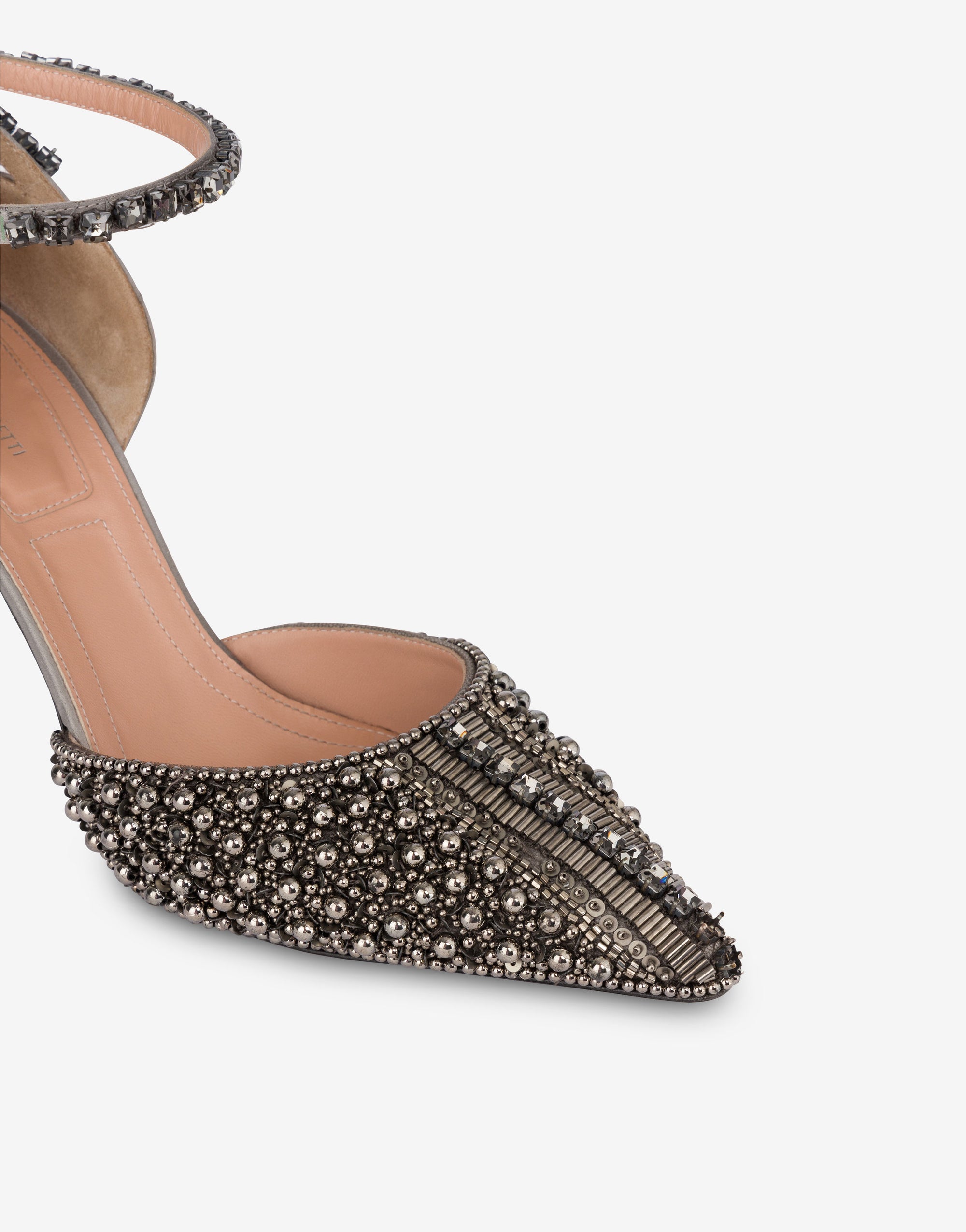 Escarpins d'Orsay 85 avec broderie en satin - Grey