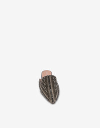 Mules Mia en satin avec broderie perles et strass - Grey