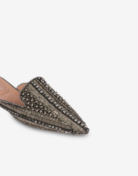 Mules Mia en satin avec broderie perles et strass - Grey