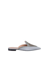 Mia satin mules with rhinestone embroidery - Fantasy Light Blue