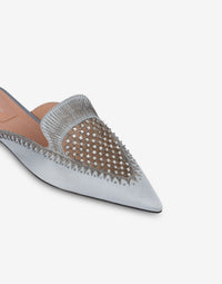 Mia satin mules with rhinestone embroidery - Fantasy Light Blue